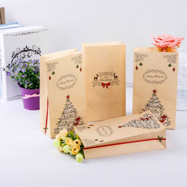 

10pcs/pack vintage christmas gift bag paper bag for christmas decoration