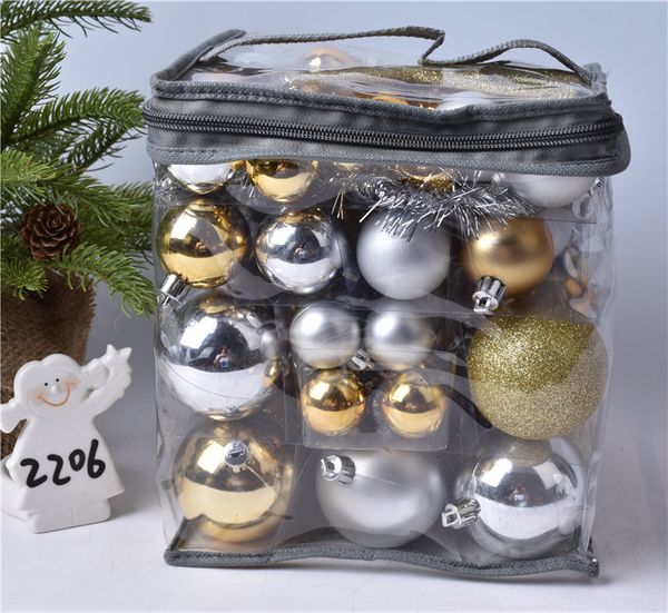 

boxed red silver white and gold red painted ball plating ball window decoration christmas decoration single box