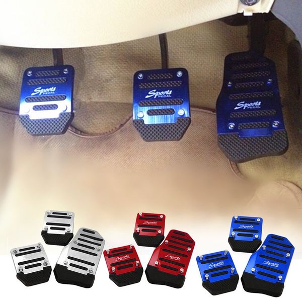 

3pcs car vehicle non-slip alloy pad pedal aluminium foot treadle cover reduce foot fatigue safe for driving