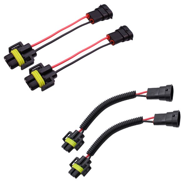 

yunpicar h11 h9 h8 880 extension wiring harness sockets wire connector for headlights or fog lights,2pcs