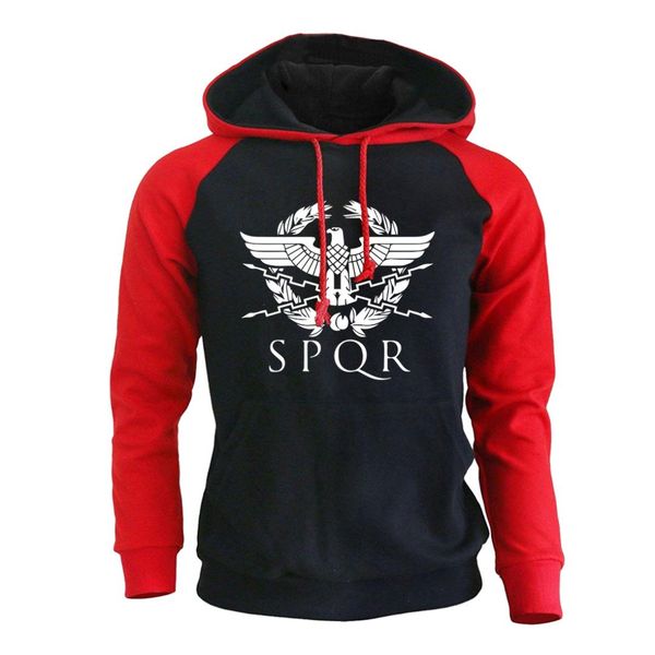 

spqr roman hoodie men hooded sweatshirts coat 2019 autumn new eagle man hoodies sweatshirt casual streetwaer pullovers, Black
