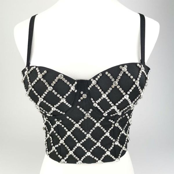 

2020 summer new women's solid color bra adjustable beaded accessories tight fashion celebrity party camisole, White