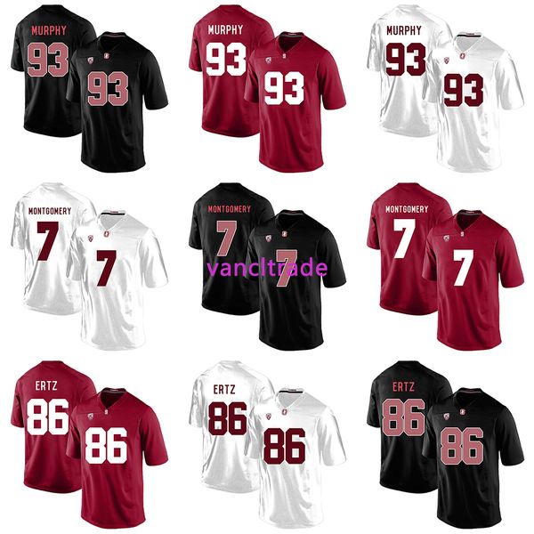 

2019 ncaa football стэнфордского cardina ls 93 trent мерфи 7 ty монтгомери 86 зак эрц трикотажных изделий, Black;red
