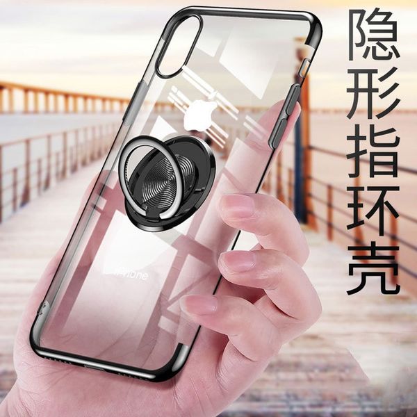 

tpu soft cell phone cases for iphone 11 pro max with 360 rotation magnet ring bracelet stand