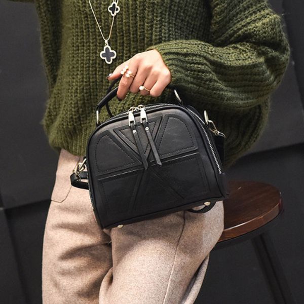 

uk women geometric stitching crossbody bag pu leather vintage messenger handbag