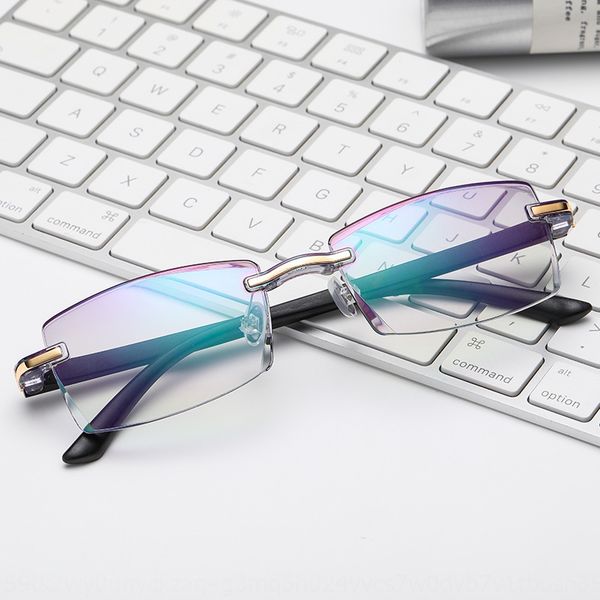 

finished trimming glasses frameless trimming myopia anti-blue light integrated myopia glasses for both men and women, Silver