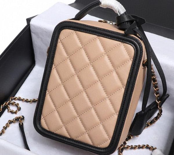 

5a 17cm as0988 vanity case caviar quilted camera totes for women with dust bag dhl ing