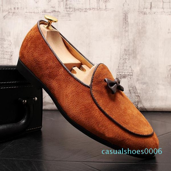 

men's sets of feet small shoes fashion personality lok fu tide men's retro men's shoes a pedal lazy shoes c06, Black