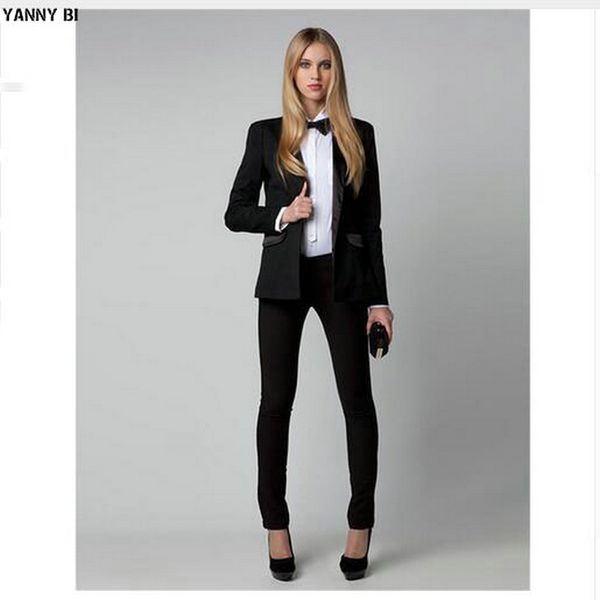 

summer ladies pant suits fashion 2 piece set brazers elegant womens business suits office uniform slim fit female trouser suit, White;black