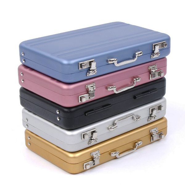 

rectangle metal new aluminum id credit card holder storage case box business bank card holder stand suitcase shape organizer