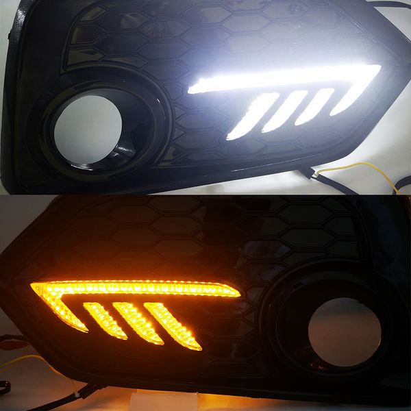 

for civic hatchback 2016 2017 2018 2019 daytime running light led drl fog lamp driving lights yellow turn signal lamp