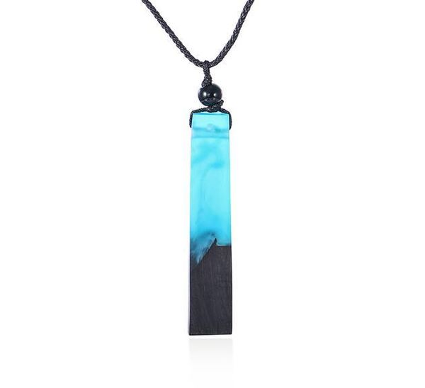 

fashion- handmade creative resin wood necklace long rope ebony retro pendant pendant necklace nice jewelry sale drop shipping, Silver