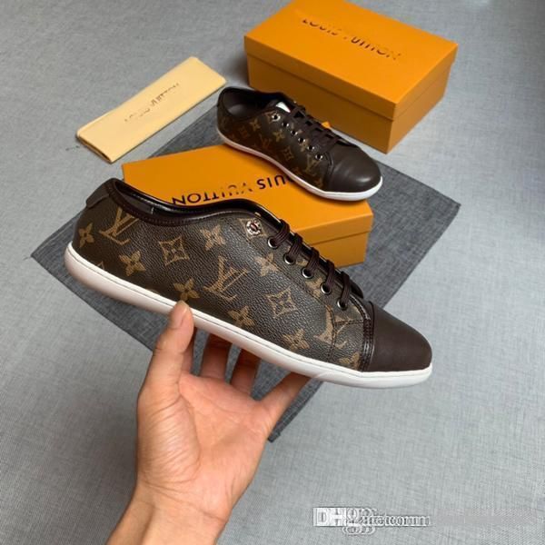 

fashion men's printed leather loafers men's casual outdoor coach sneakers men's designer driving flats size 38-45, Black