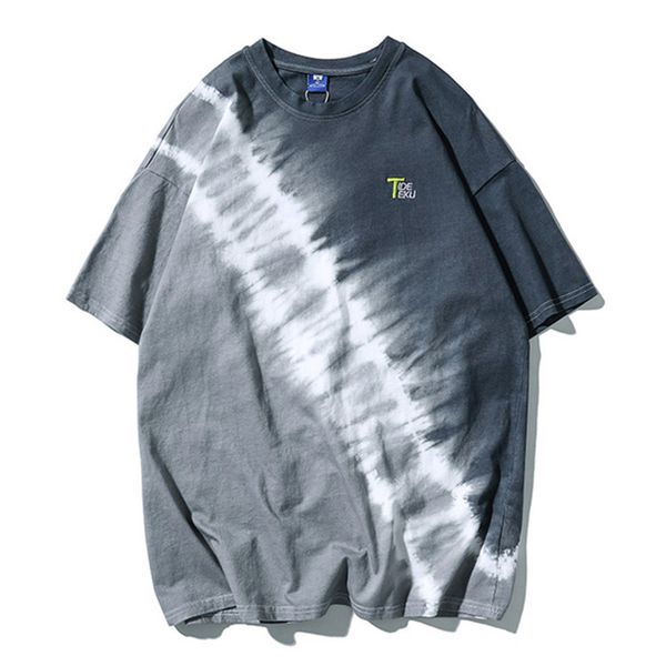 

tie dye mens tshirts hip hop streetstyle summer man loose short sleeve male tees casual homme tshirts, White;black