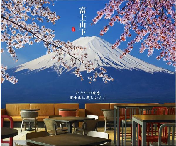 

wdbh custom p 3d wallpaper japan mount fuji cherry blossoms tv background living room home decor 3d wall muals wall paper for walls 3 d