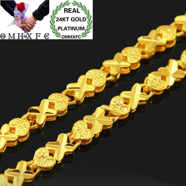 

mhxfc wholesale european fashion woman female party wedding gift long 46cm wide 3mm x heart real 24kt gold chain necklace nl76, Silver