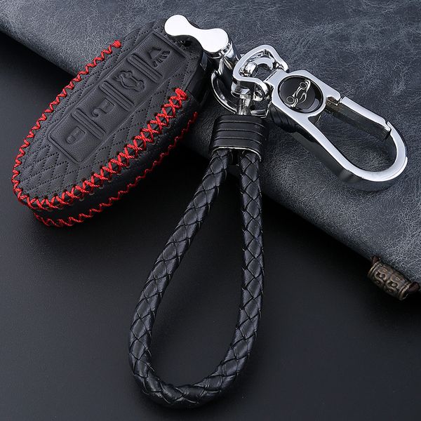 

layer leather litchi pattern car key case for qashqai j10 j11 x-trail t31 t32 kicks tiida pathfinder murano note juke