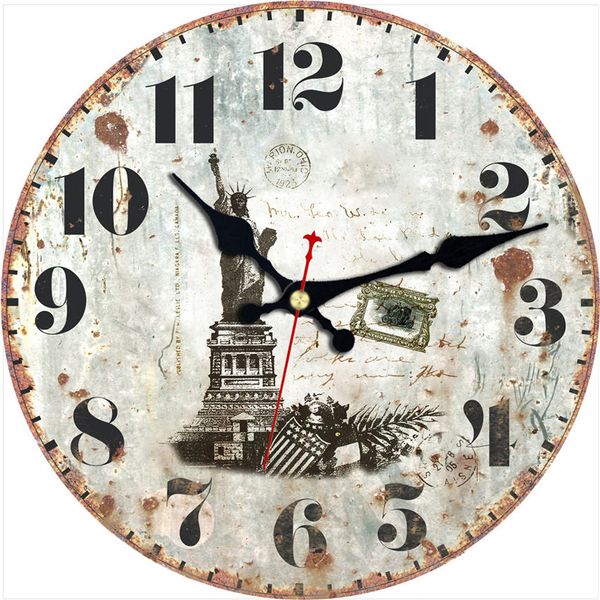 

shabby chic,antique wall watch,statue of liberty clock,room watch