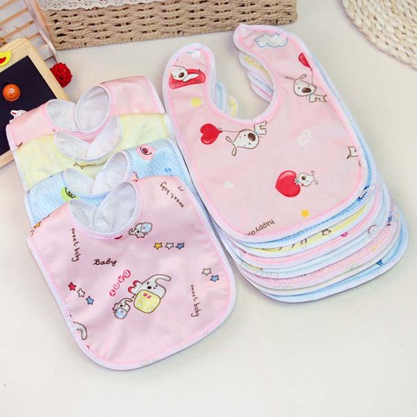 

1pc baby cotton bibs kids girl boy children cartoon waterproof dinner feeding bib infant newborn burp cloths random color