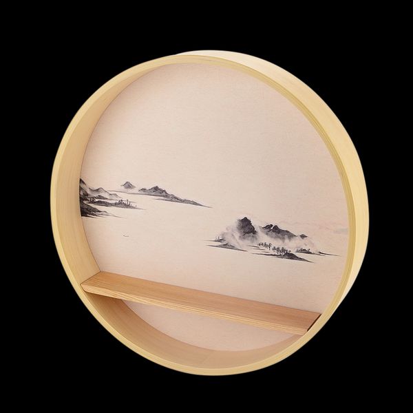 

round ornaments new chinese porch wall decoration wall decoration tea room zen hanging wall creative rack