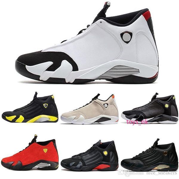 

men last the designer s14 14s basketball shoes desert sand dmp black toe red suede thunder mens sports trainers sneakers us 8-13
