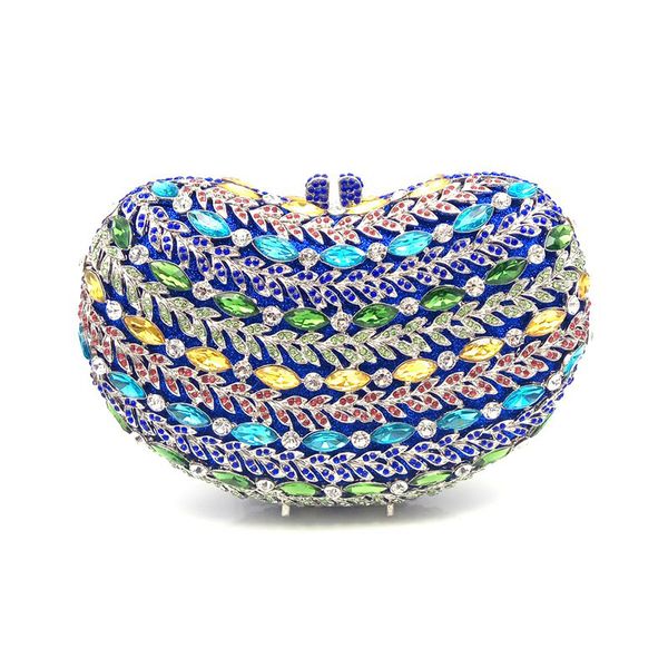 

luxury women evening party bag bridal wedding diamonds bag accessories elegant heart shape clutches simple crystal purse