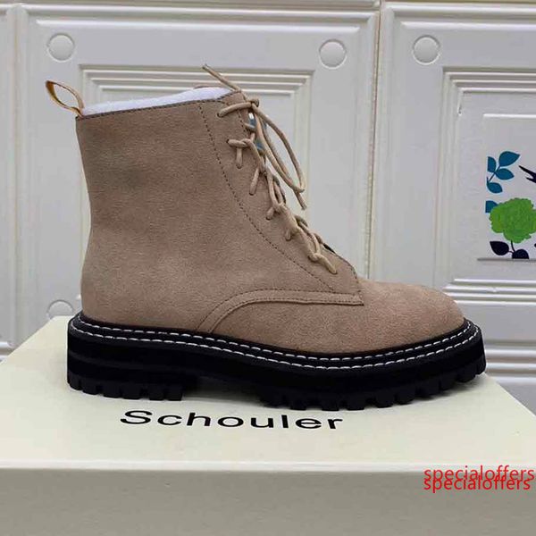 

2019 luxury handsomeschouler martin boots female new fashion wild thick end england wind autumn boots black handsome skinny boots