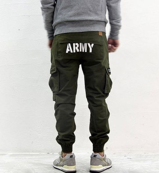 

wholesale-hii-35 harajuku hip hop pants men joggers casual skinny gzk jogging pants men baggy cargo men sport army harem pants, Black
