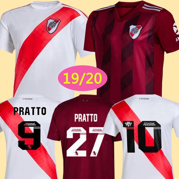 

2020 Hot River Plate white Soccer Jersey River Plate black G.MARTINEZ QUINTERO PRATTOSoccer Shirt 19/20 riverbed Football Uniform Sale