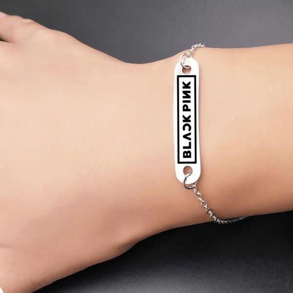

korea k- pink color super star fans blackpink beacelet k- sport jewelry 2019, Golden;silver