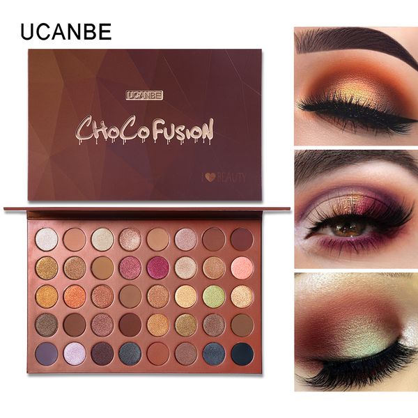 

ucanbe makeup 40 colors bronzer artist eye shadow palette matte shimmer metallic eyeshadow pressed glitter pigmented