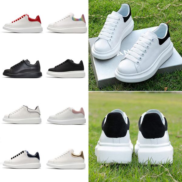 

2020 des chaussures luxury designer platform sneakers triple black velvet white golden 3m reflective mens womens leather casual shoes top, White;red
