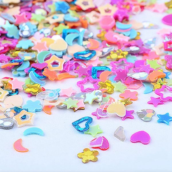 

5000pcs nail sequins love five-pointed star butterfly moon nail patch clothing accessories wedding party throwing sequins, Silver;gold