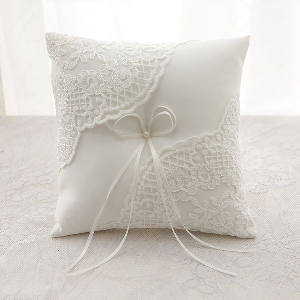 

lace bridal ring pillow satin wedding ceremony ring pillows with bow pretty girl boy flower basket wedding party favors holder