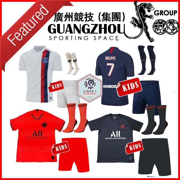 

2019 p g kid child occer jer ey pari aint germain home away mbappe 7 19 20 di maria verratti 6 jer ey football red kit maillot de foot
