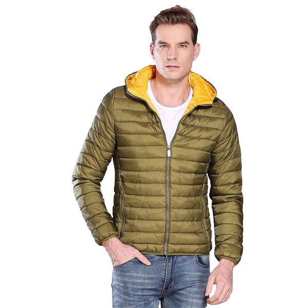 

мужчины повседневная облегченного с капюшоном длинные рукава contrast color zipper косой карманный fit ветрозащитный короткие poly ватник ou, Black;brown