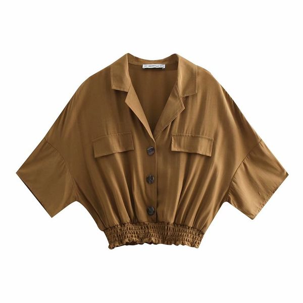 

fashion women bb45-9180 european and american fashion short blouse, Black;brown