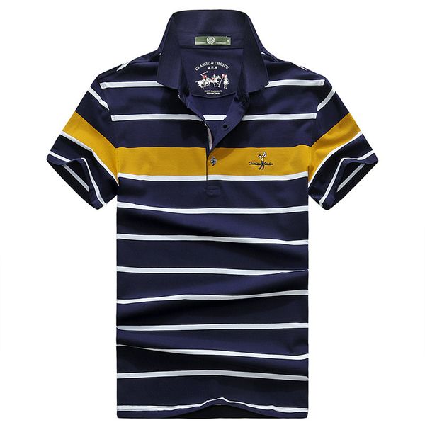 

2018 summer short-sleeved men's polo shirt stripes loose and plus-sized t-shirt thin elasticity casual 8868 #, White;black
