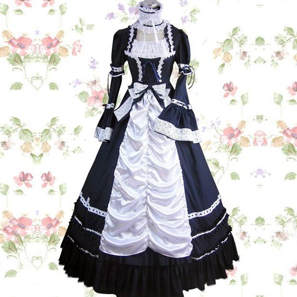 

lolita victorian dress dress cosplay costume ball costume can be customized, Black;red