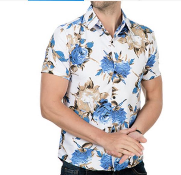 2019 New Type Men S Clothes Short Sleeved Shirts Printed Coat
