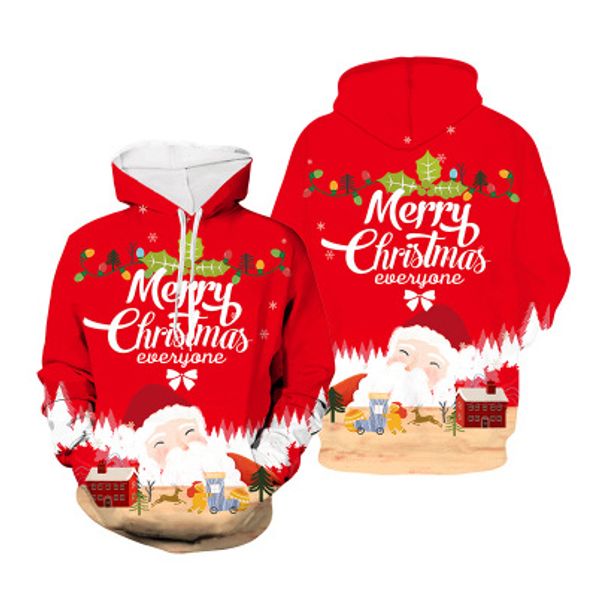 

designer hoodies for mens womens christmas 3d digital printing sweater youth fashion trend casual pullover sweater 2020 winter new, Black