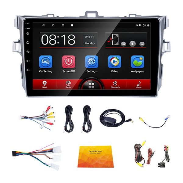 

9 inch android 8.1 2 din 2.5d glass car radio multimedia player gps navigation wifi bluetooth for corolla 2007-2013