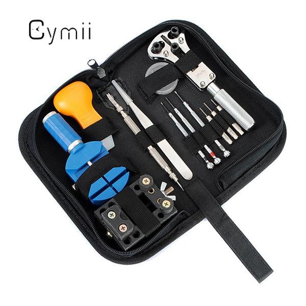 

cymii 13pcs watch repair tool kits case opener link remover spring bar tool screwdrivers opener tweezer case watchmaker