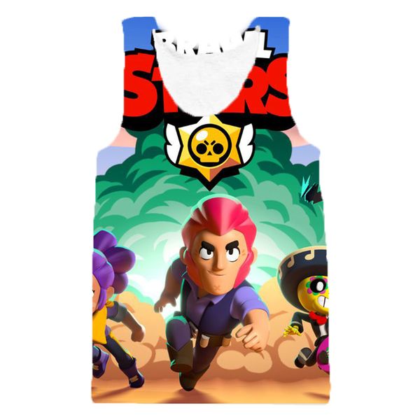 

game wilderness chaos 3d colorful cool print vest trend vest summer hip hop casual men' harajuku, White;black