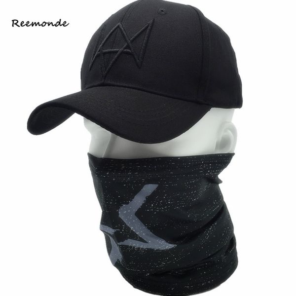

reemonde fashion aiden pearce cosplay masks hat adjustable black dad snapback baseball cap halloween hip hop men bone caps, Blue;gray