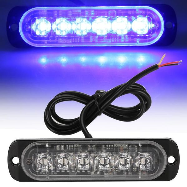 

4pcs car 6 led flash strobe emergency warning light grille flashing lightbar lamps 12-24v 5 styles