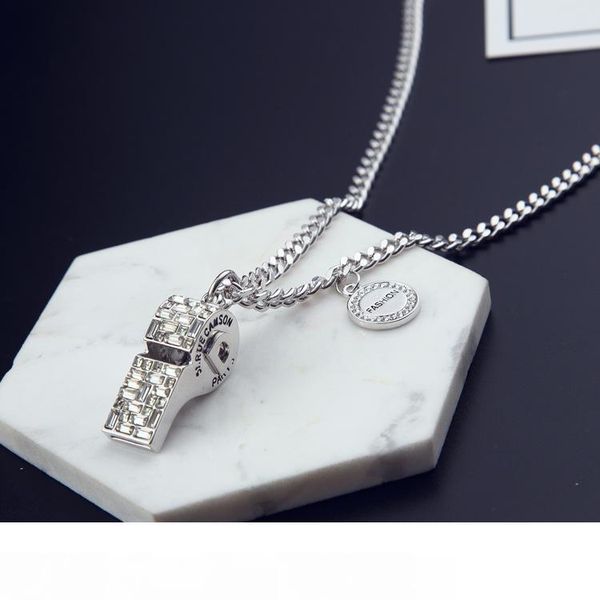 

новый тренд корейский алмаз свисток кулон свитер цепи свисток ожерелье женские ювелирные изделия темперамент мода ювелирные изделия длинное, Silver