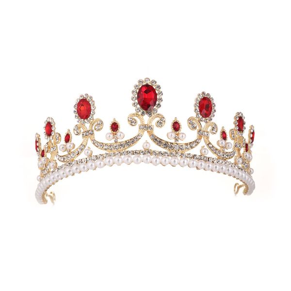 

retro white green red crystal bridal tiara crowns princess rhinestone diadem for wedding headpiece wedding hair accessories