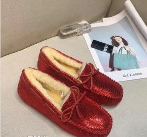 

2019-20 оригинальные wgg тапочки женщин дизайнер повседневная обувь каштан черный белый красный синий кожаный мех женская обувь размер 5-8