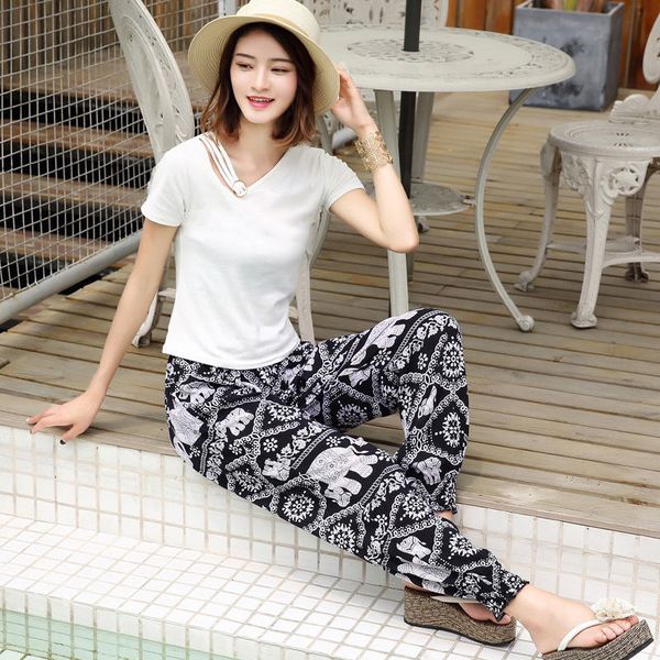 

женщины быстросохнущие спортивные брюки женский свободный луч ноги эластичный пояс твердые бегун брюки дамы случайные бесшовные шаровары, Black;white